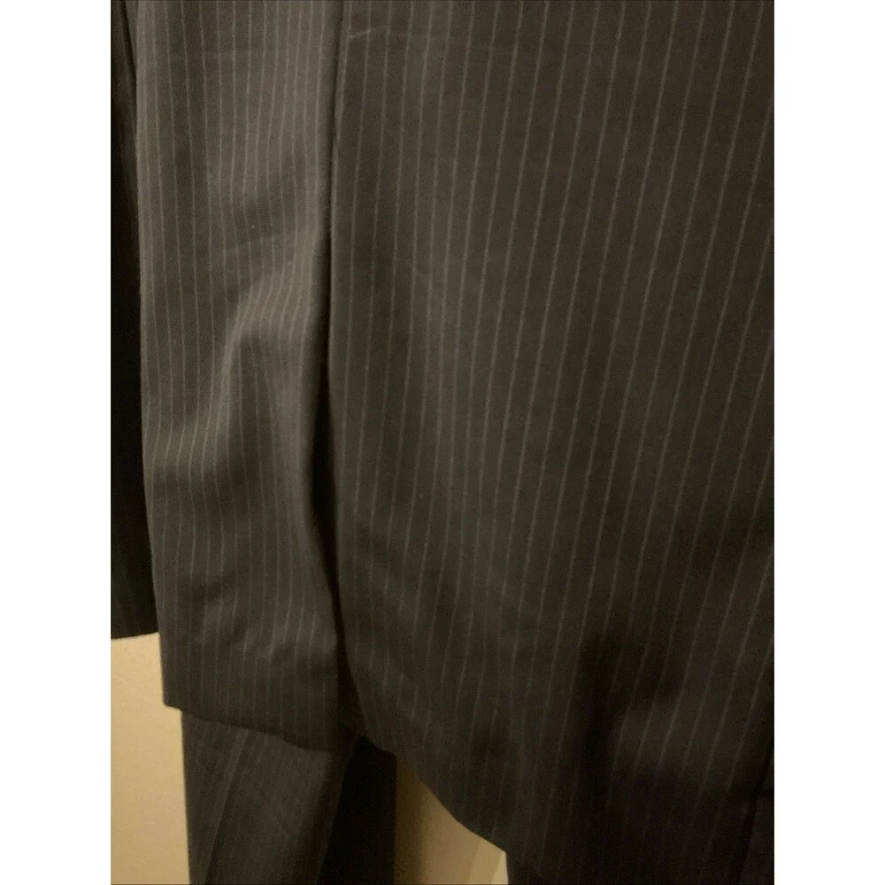 Lauren Ralph Lauren Men’s Black Pinstripe Single Breasted Suit 42L Pants 33 X32